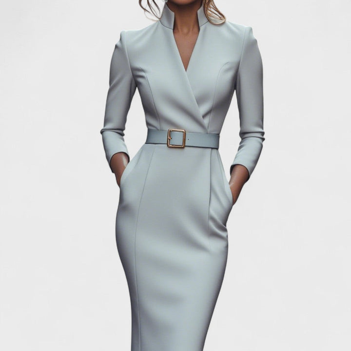 Vivienne – The Belted Power Dress Maxi