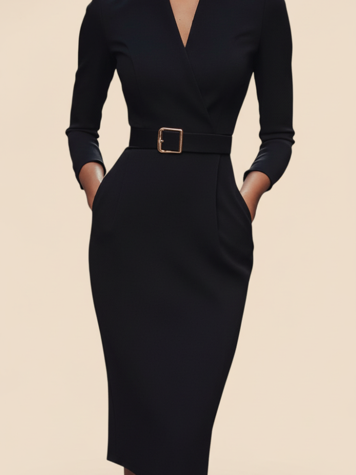 Vivienne – The Belted Power Dress Maxi