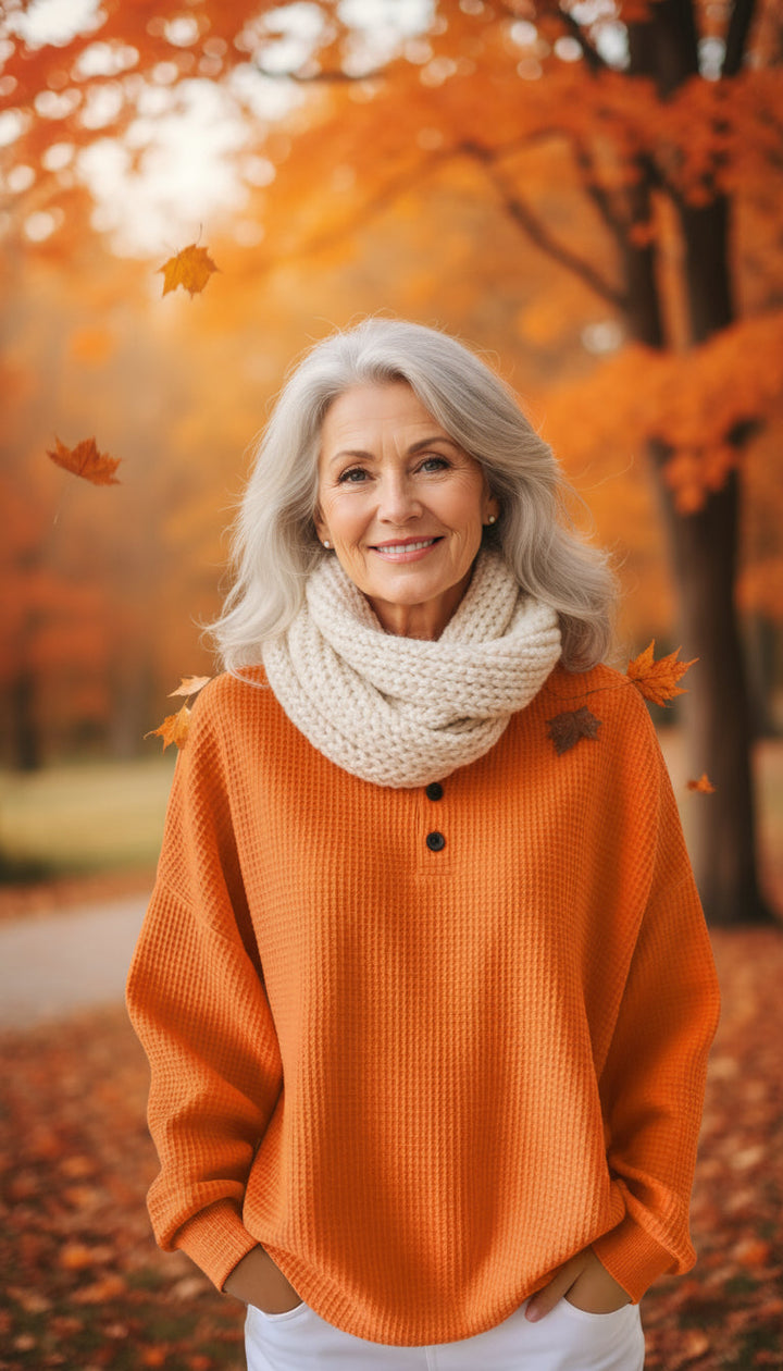 THE MEGAN COZY WAFFLE HENLEY