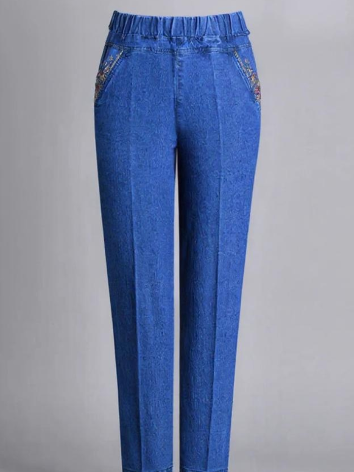 Laluna® | Women's jeans with side pockets and elastic waist