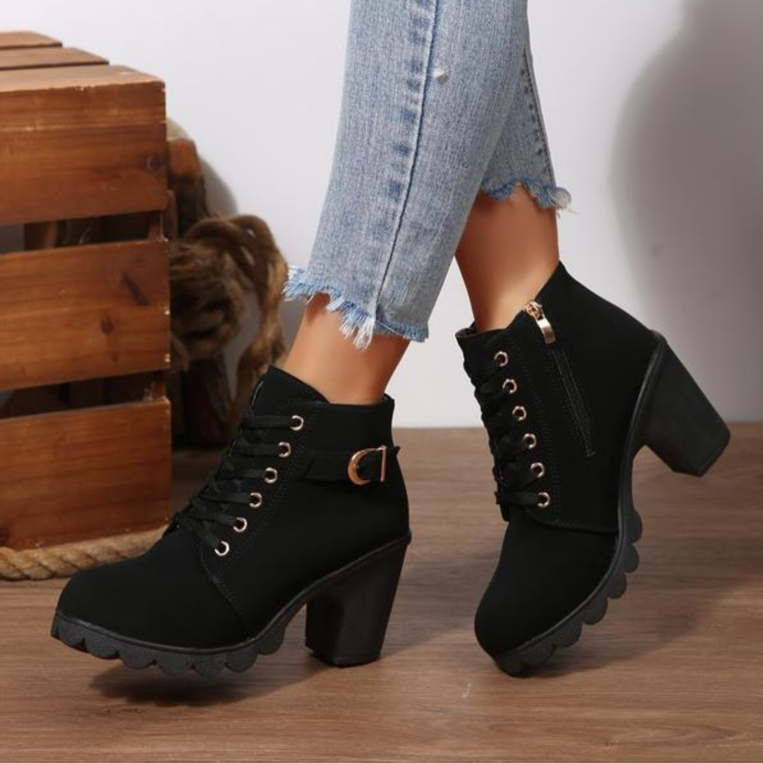 KATNI - Chic Buckle Ankle Boots