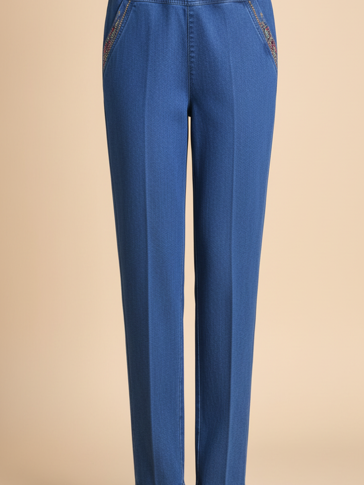 Laluna® | Women's jeans with side pockets and elastic waist