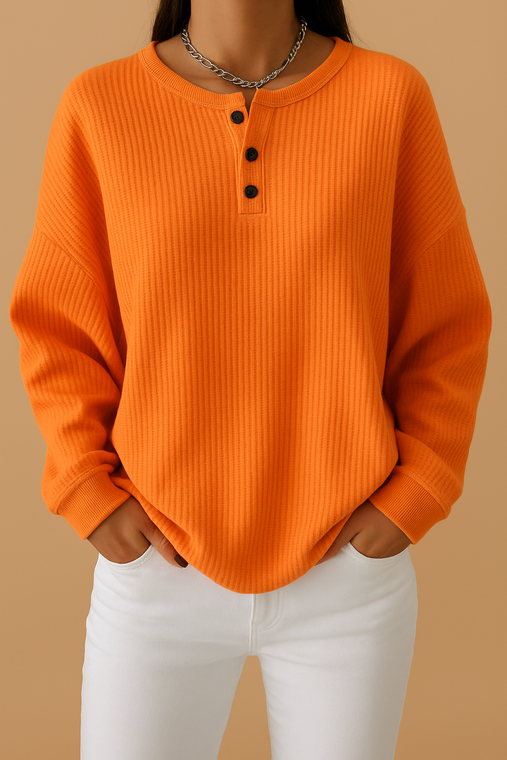 THE MEGAN COZY WAFFLE HENLEY