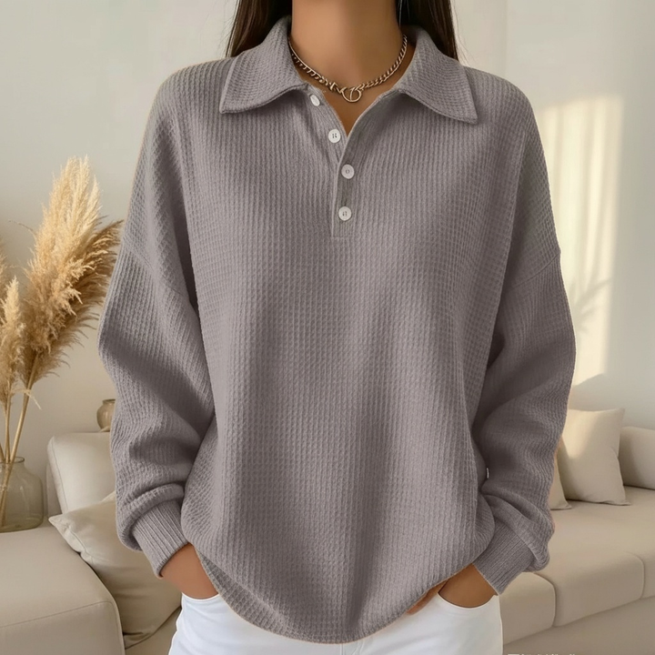 Ava | Soft Knit Polo Sweater