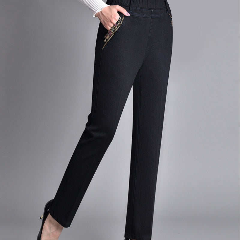 Laluna® | Women's jeans with side pockets and elastic waist